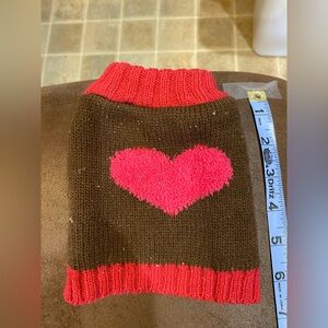 Top Paw Red and Brown Knit Dog Sweater